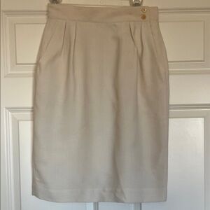 Vintage Christian Dior Cream Pencil Skirt